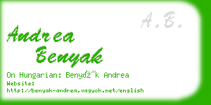 andrea benyak business card